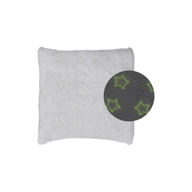 Coussin avec étoiles phosphorescentes 40 cm Gris gris <span itemprop=