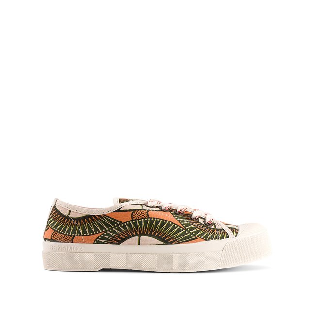 Sneakers Romy mit Schnürung, hergestellt in Europa kaki/orange <span itemprop=