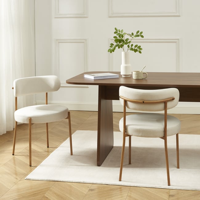 Chaises tissu pieds métal (lot de 2)  NOA - BAÏTA