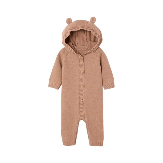 Combinaison à capuche manches longues beige <span itemprop=