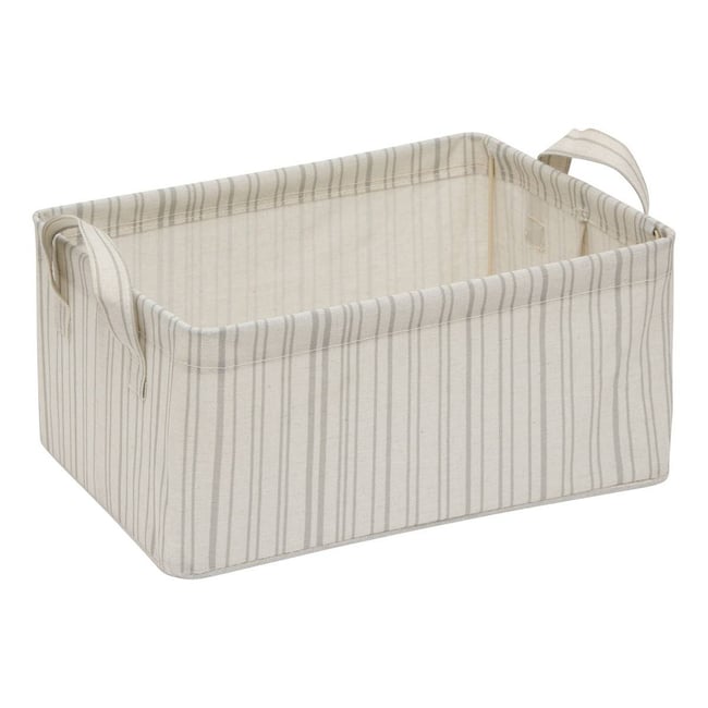 Panier de rangement rectangulaire SILNEA Couleur beige lin <span itemprop=