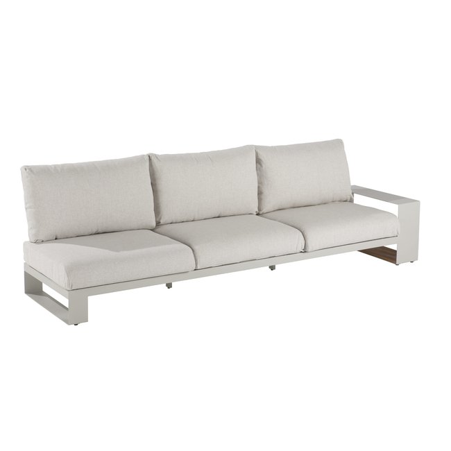 Canapé 3 places de jardin en teck, SURREY beige <span itemprop=