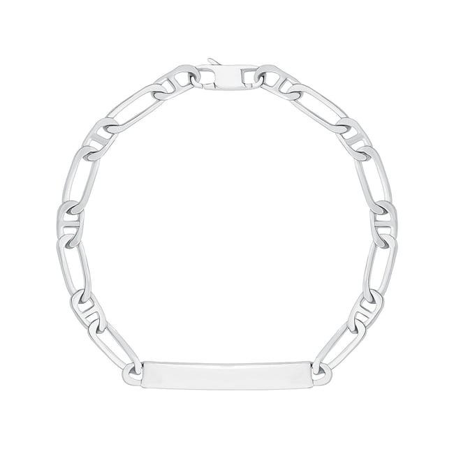 Gourmette En Argent Militaire - Occasion, Style Gourmette Classique, Bijou Homme/femme Vintage
