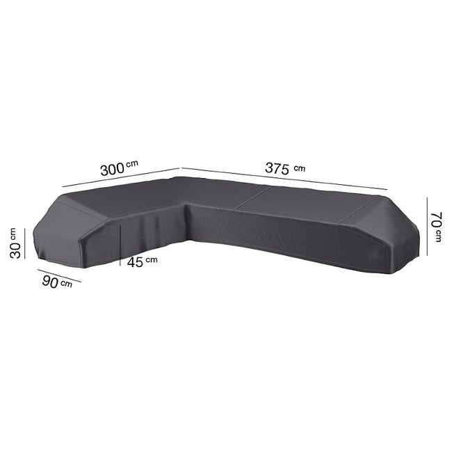 Garden Right Hand Platform Cover 375x300x90xH30/45/70cm, grey, AEROCOVER