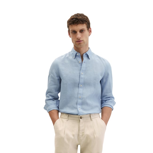 Chemise à col boutonné shaped en pur lin - MARC O'POLO