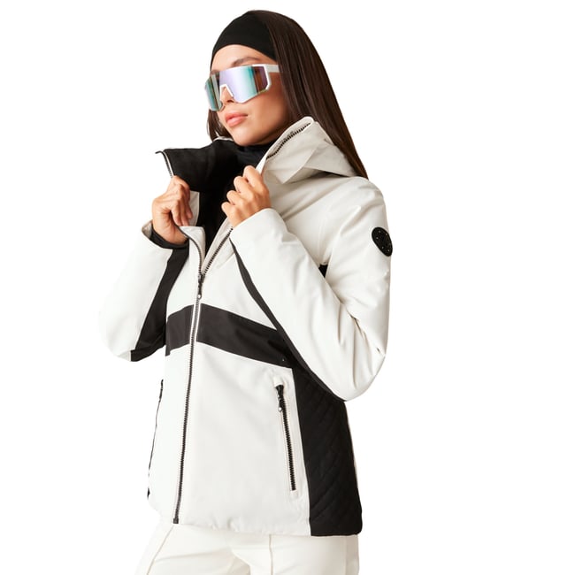 Blouson de ski imperméable ISSY blanc / noir <span itemprop=