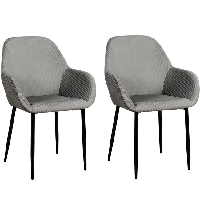 Lot de 2 Fauteuils de table design velours Giulia - TOILINUX