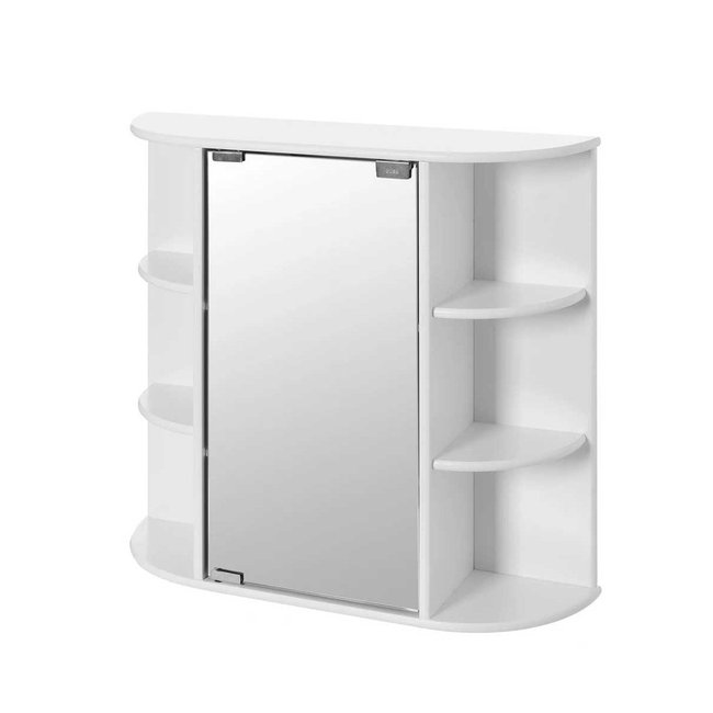 Meuble de salle de bain mural avec miroir 59x16x58cm Couleur blanc <span itemprop=