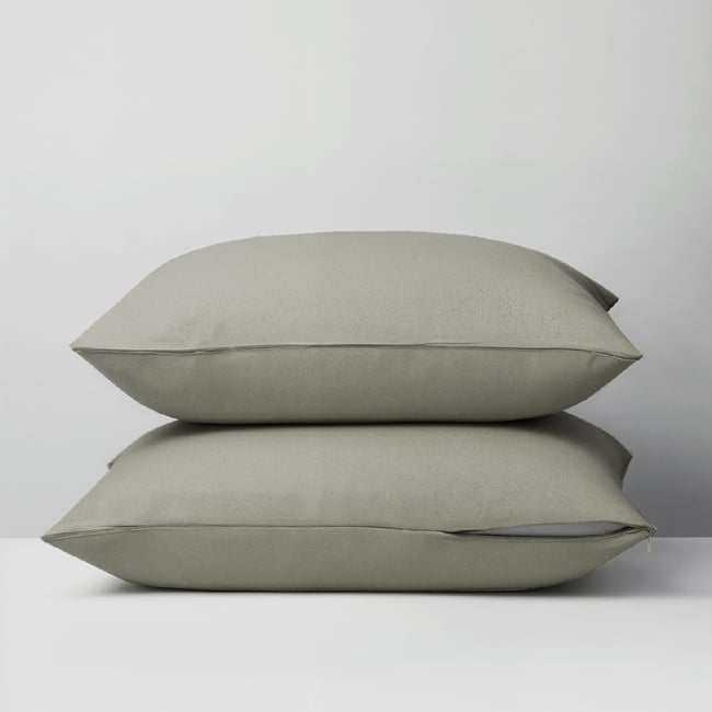 Lot de 2 Taies d'oreiller 2 en 1 - Alèse absorbante intégrée - Coloris Sable - DODO