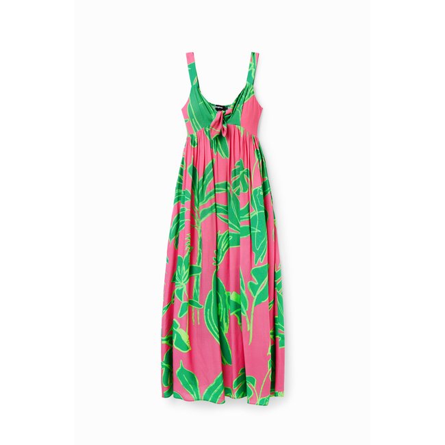 Robe longue encolure cache-cœur - RED - M rose <span itemprop=