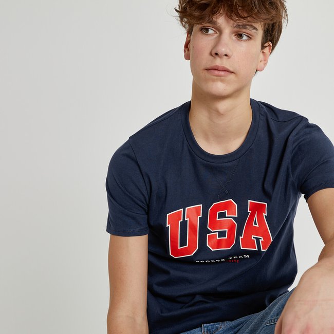 Lote de 2 t-shirts Campus, de mangas curtas azul marinho + cru <span itemprop=