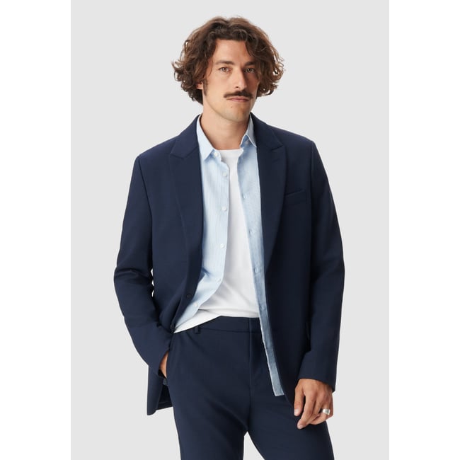 Veste de costume twill fantaisie bleu marine <span itemprop=