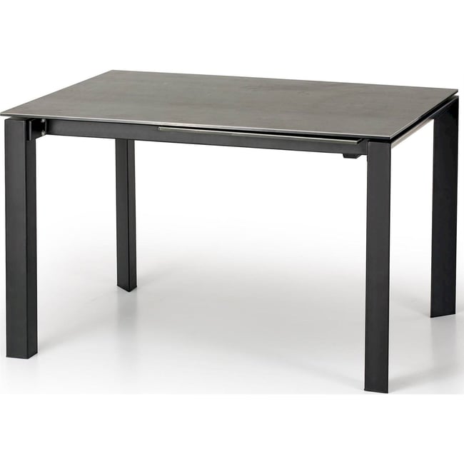 Table extensible céramique collection BIVIELY Couleur gris graphite et noir <span itemprop=