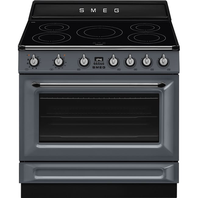 Piano de cuisson induction 90cm pyrolyse TR90 gris ardoise brillant <span itemprop=