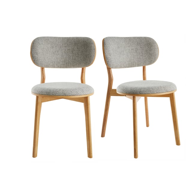 Chaises scandinaves en tissu (lot de 2) FAUVETTE Couleur gris <span itemprop=