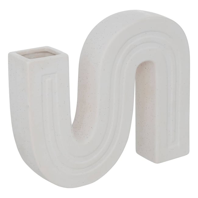 Soliflore sculpté en céramique texturée OLME Couleur blanc <span itemprop=