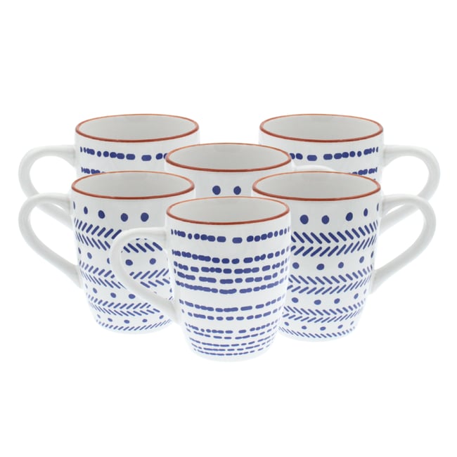 Lot de 6 mugs, SANTORIN Couleur bleu <span itemprop=