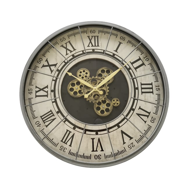 Horloge mécanismes métal 57cm Couleur gris <span itemprop=