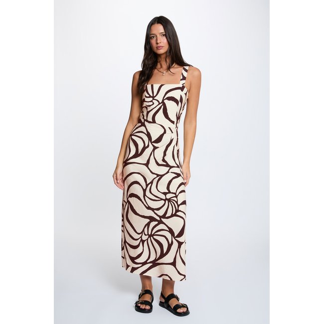 Robe longue plissée multicolore <span itemprop=