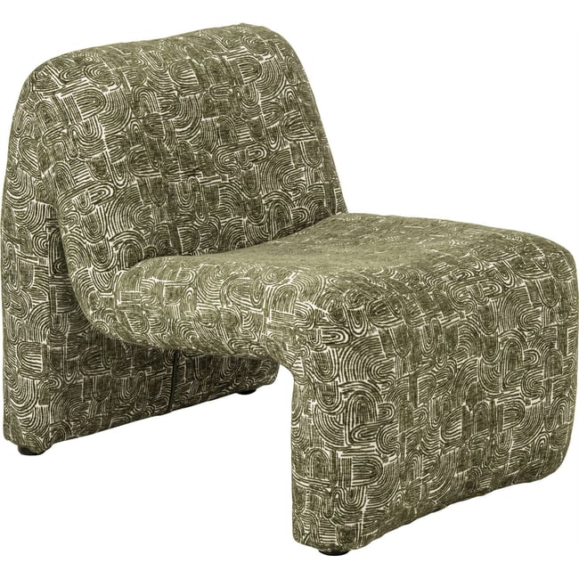 Chaise longue en tissu à motif graphique Couleur vert foncé <span itemprop=