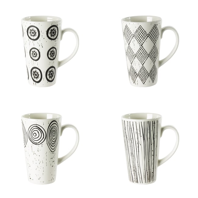Coffret de 4 mugs Palawan 29 cl - PALAWAN Couleur blanc <span itemprop=