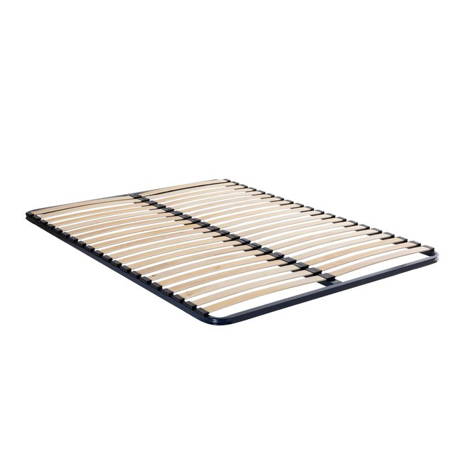 Sommier cadre à lattes métal CONFORT Couleur bleu marine <span itemprop=