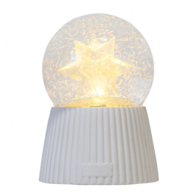 Boule à neige lumineuse Etoile Couleur blanc <span itemprop=