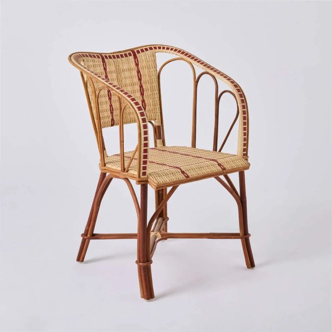 Fauteuil en rotin et résine BISTROT Couleur rotin foncé <span itemprop=