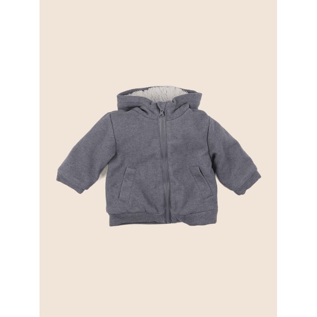 Manteau - Très bon état gris <span itemprop=