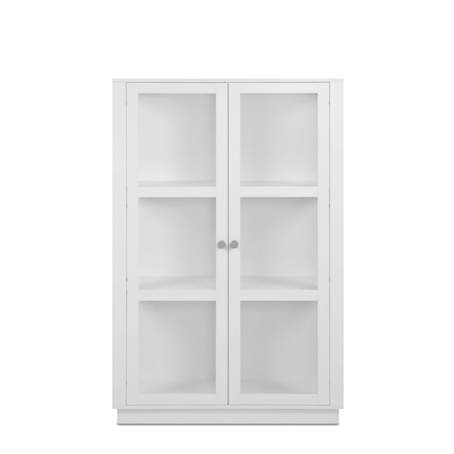 Armoire vitrée blanche 2 portes RAVEN Couleur blanc <span itemprop=