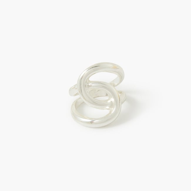 Bague entremêlée argentée argenté <span itemprop=