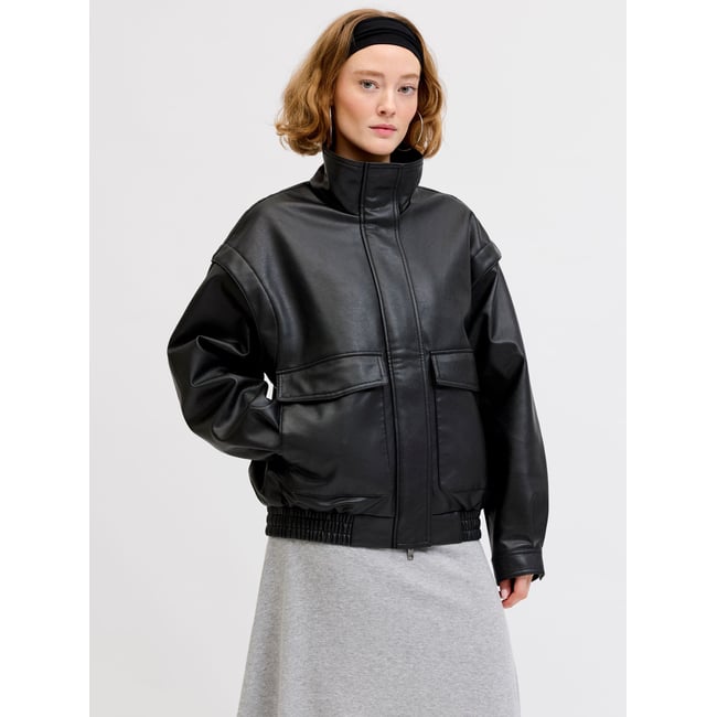 Veste En Cuir black <span itemprop=
