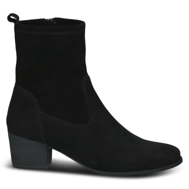 Bottine talon bloc noir zèbre <span itemprop=