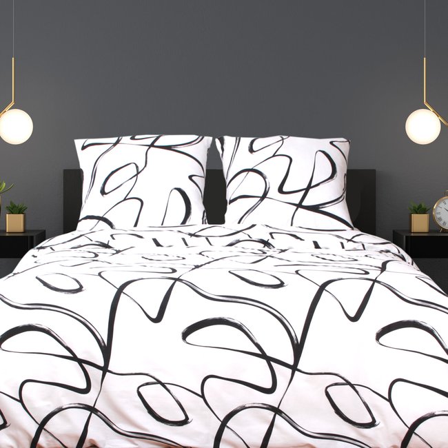 Parure Housse de couette 3 pcs 240x220 cm 100% coton 57 fils imprimé.