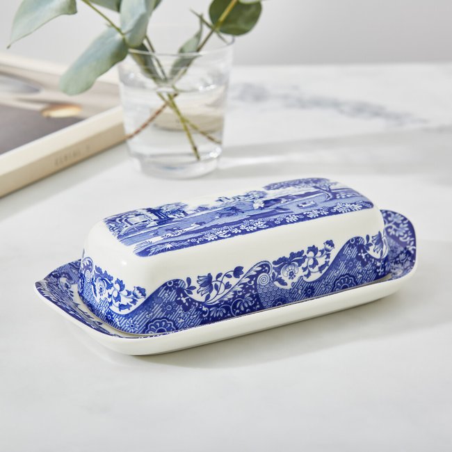 Blue Italian Butter Dish, blue, SPODE