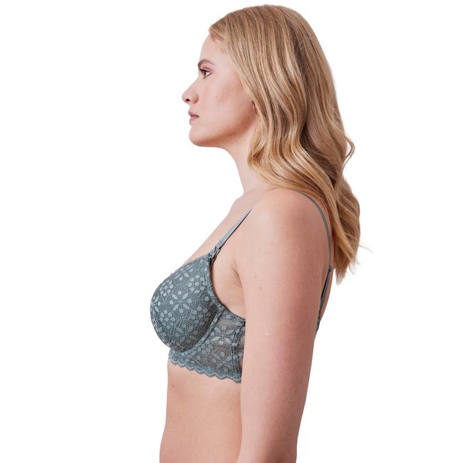 Soutien-gorge dentelle avec armatures grossesse et allaitement gris ardoise <span itemprop=