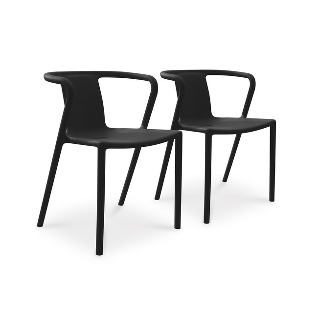 Lot de 2 fauteuils en Polypropylène DIEGO noir <span itemprop=