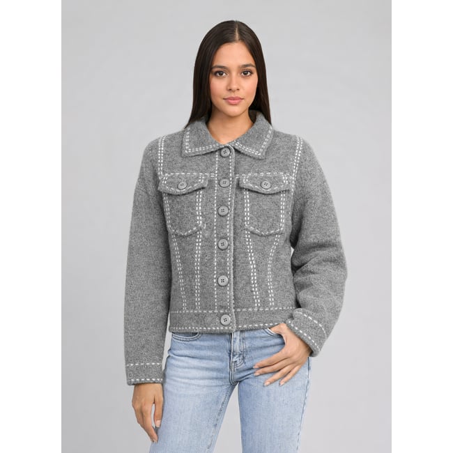 Gilet LECODY gris chiné <span itemprop=