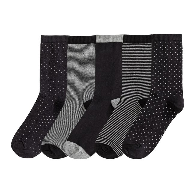 Lot de 5 paires de mi-chaussettes imprimé <span itemprop=