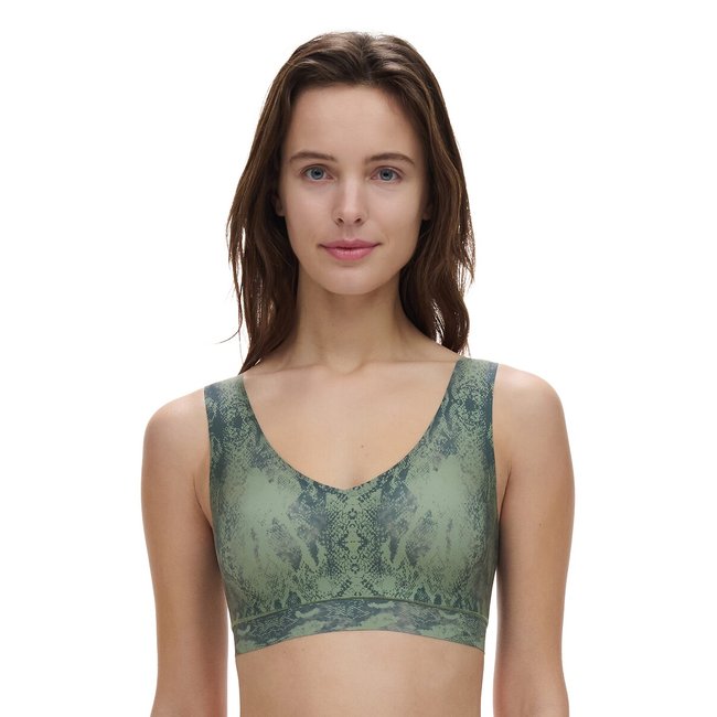 Soft Stretch Padded Bralette with V-Neck, python print, CHANTELLE