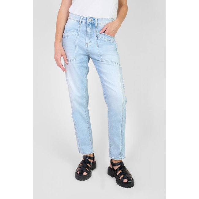 Jeans loose, large 400/60 girlfriend taille haute, longueur 34 blue <span itemprop=