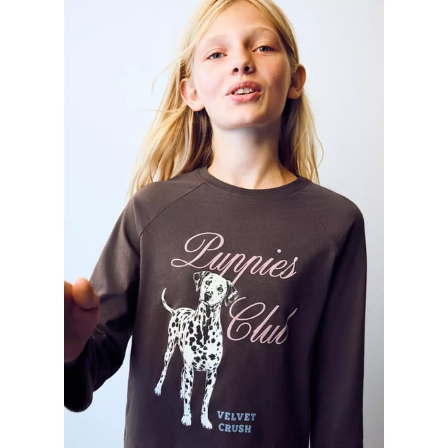 T-shirt en coton imprimé chocolat <span itemprop=