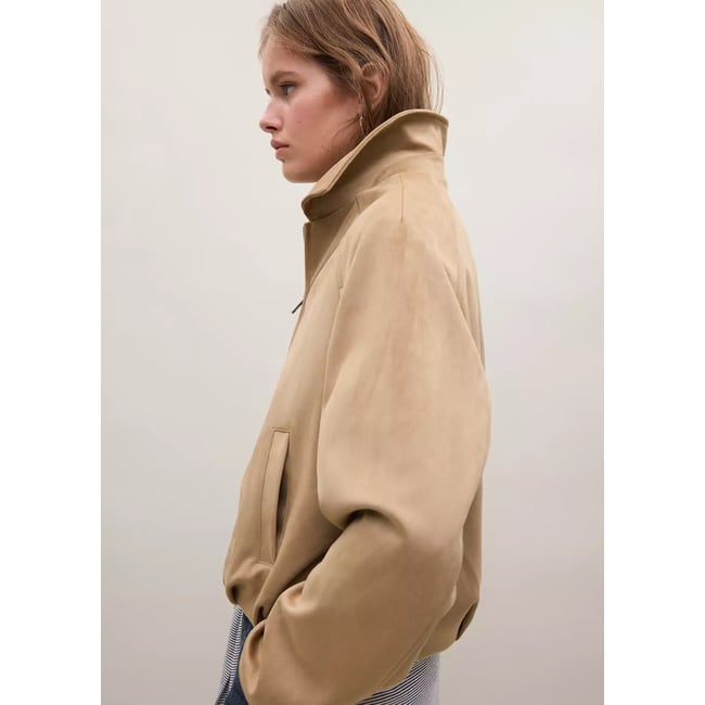 Veste ballon effet daim tabac <span itemprop=