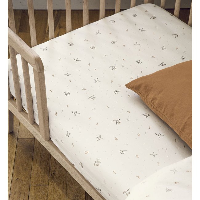 Drap housse Coton Bio pour Lit bébé L'ENVOLEE l'envolée <span itemprop=