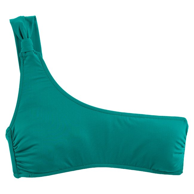 Haut de maillot de bain asymétrique vert <span itemprop=
