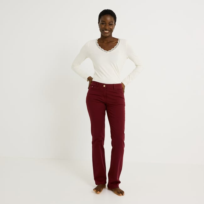 Jean droit NEWYORK D01 orange bordeaux <span itemprop=
