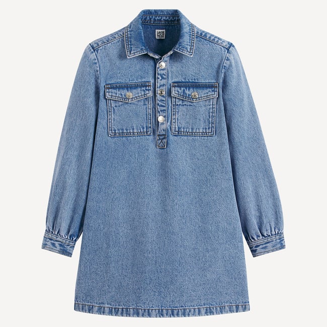 Robe Denim à Pois GAP KIDS - Taille L, Manches Longues, Occasion Excellent état