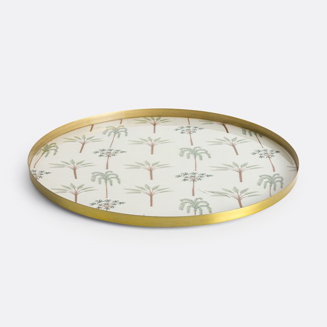 Plateau rond métal acier, Tinghir Couleur multicolore <span itemprop=