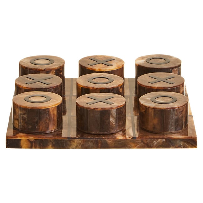 Decorative Noughts And Crosses Game in Brown/Black Finish, brown              , ÉDITÉ