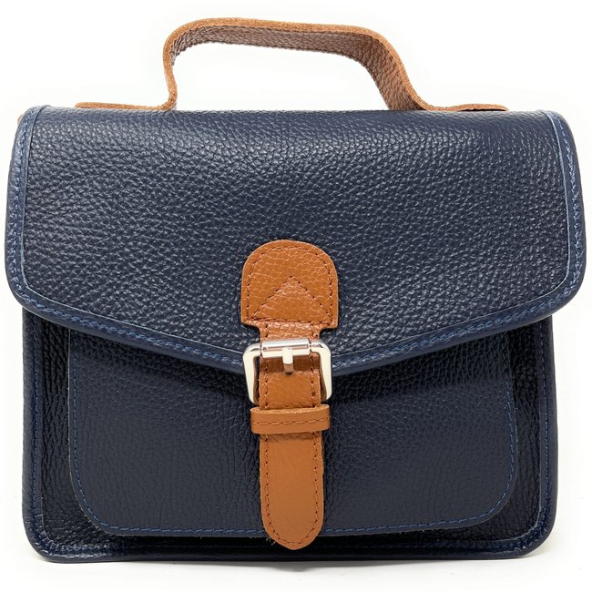Sac bandoulière cartable en cuir grainé CALVI - OH MY BAG